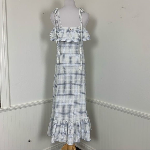 Antik Batik Tony Long Dress maxi dress ruffled plaid white Size XS Anthropologie - Picture 4 of 13